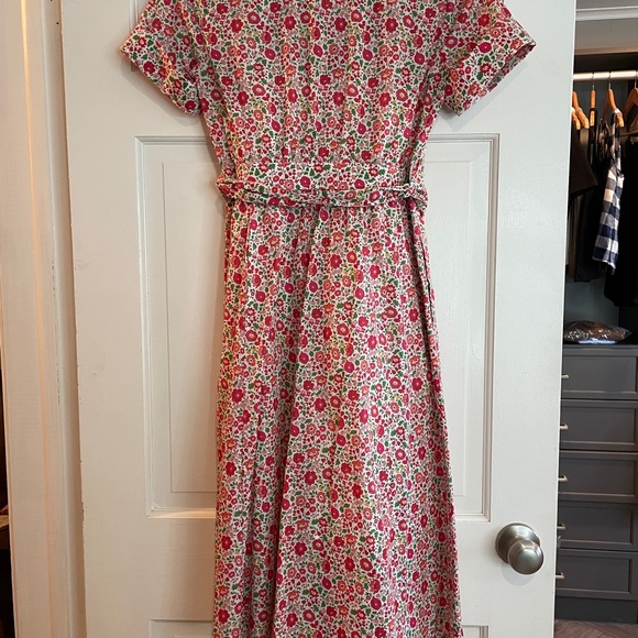J.Crew Liberty floral Belted Midi Dress size 2P - Picture 7 of 8